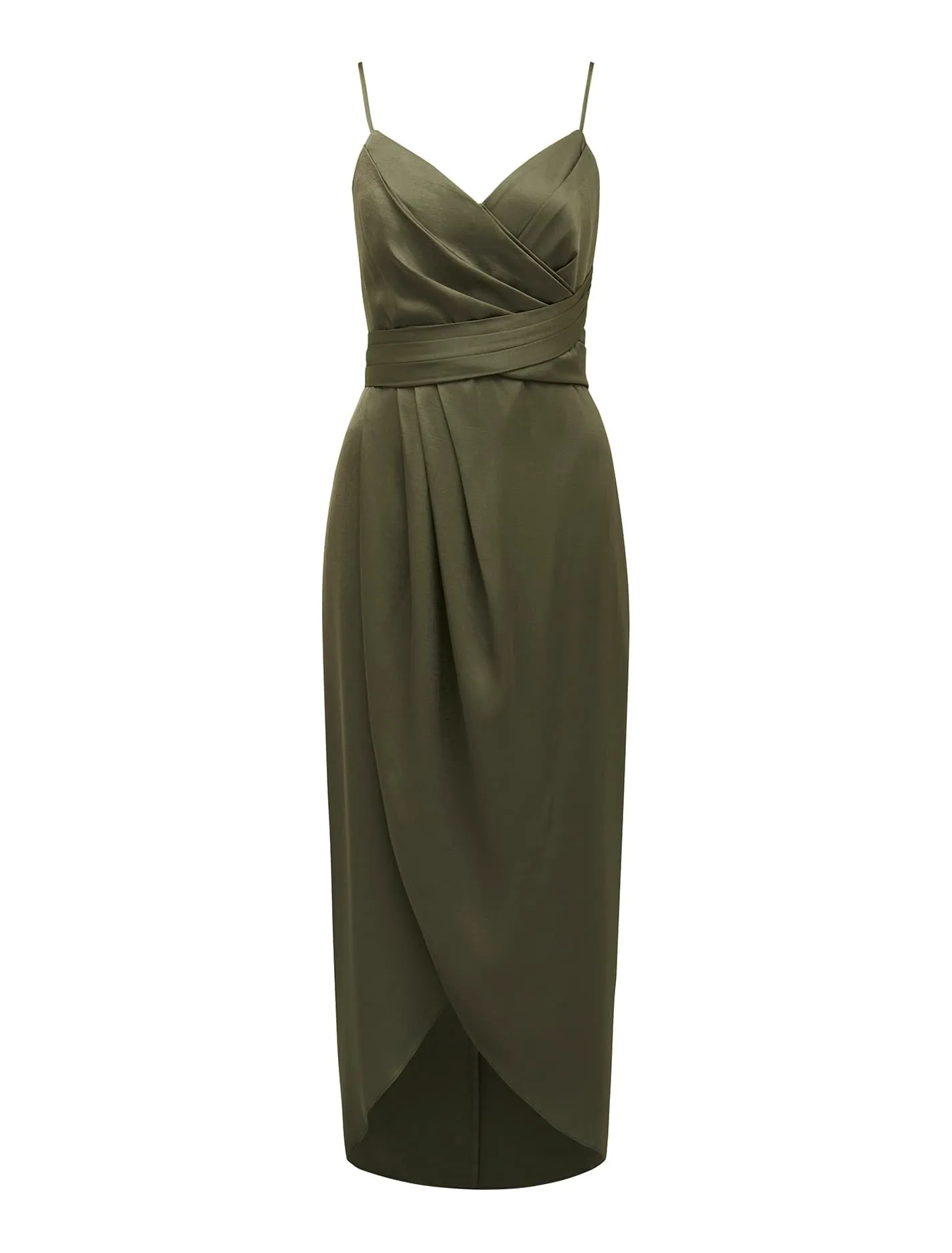 Amanda Drape Satin Midi Dress