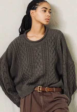 aran roll neck sweater