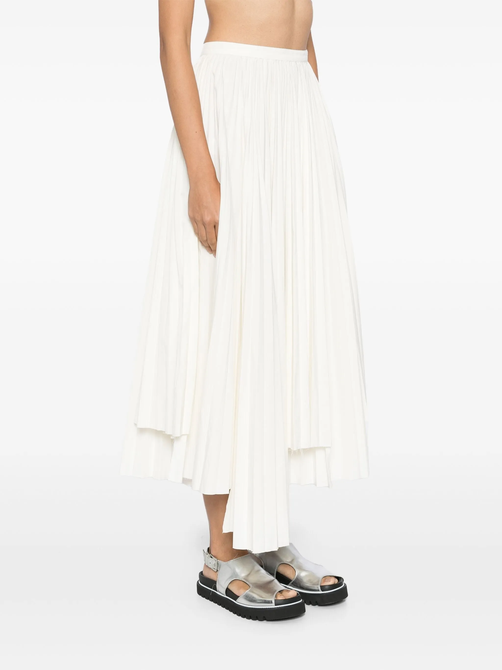 ASYMMETRIC PLEATED SKIRT