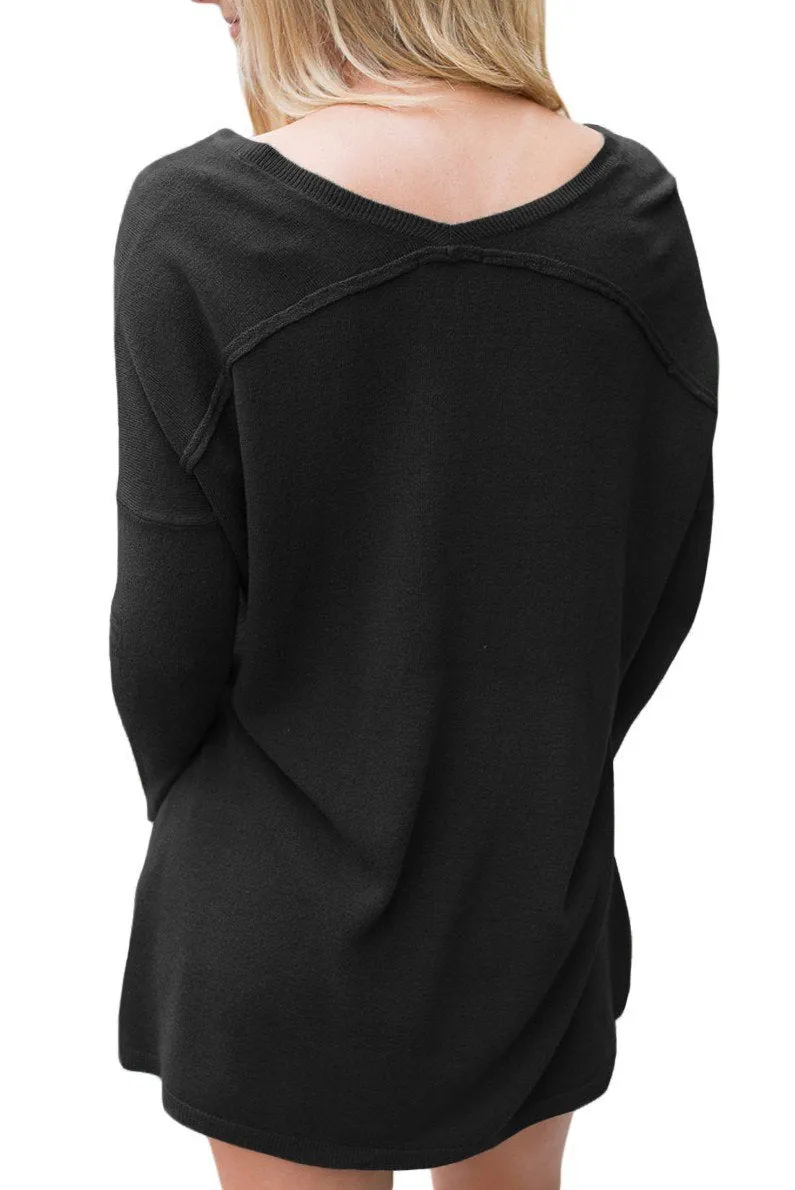 Black Soft comfort V Neck Sweater