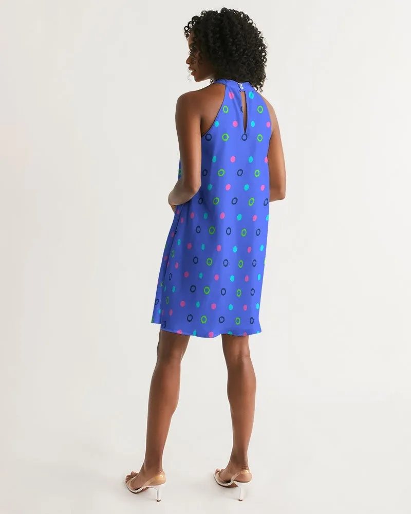 Blue Bay Dots Halter Dress