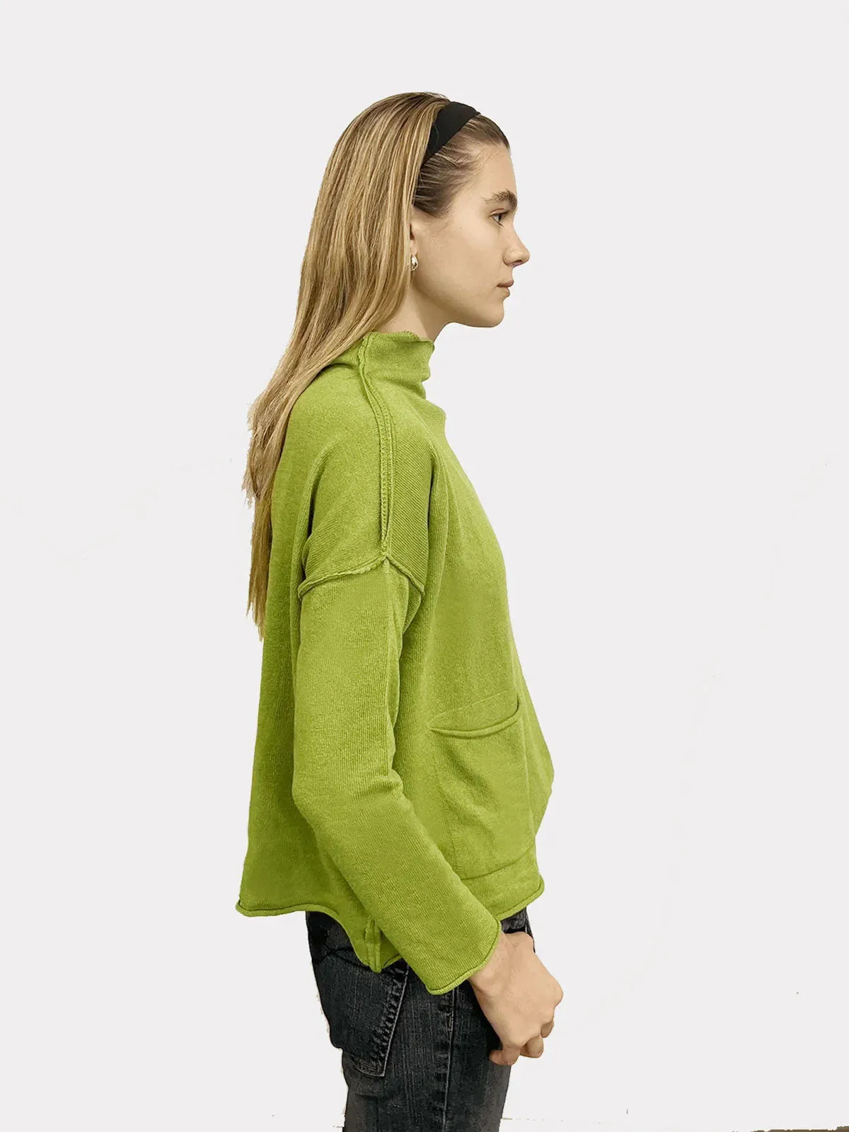 Boxy Pocket Sweater, Kiwi