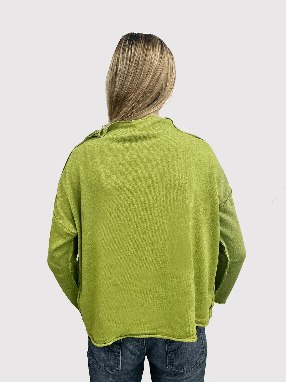 Boxy Pocket Sweater, Kiwi