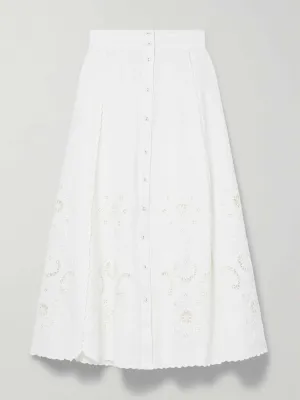 Broderie anglaise midi skirt