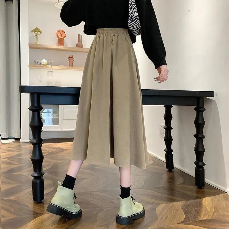 Casual Below Knee-Length Pleated Skirts