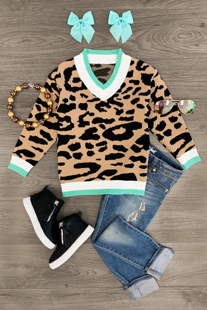 Cheetah V-Neck Sweater