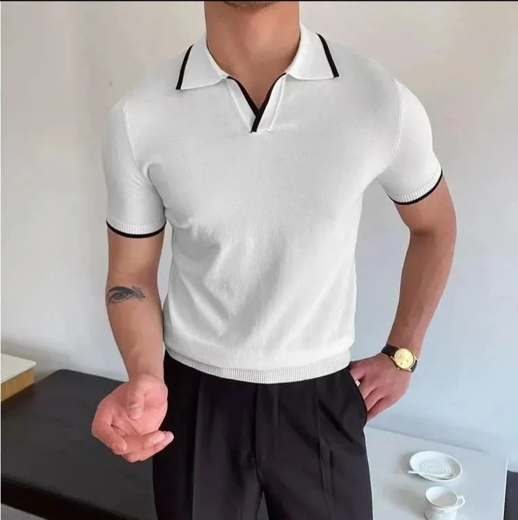 Collar Trim Polo Shirt