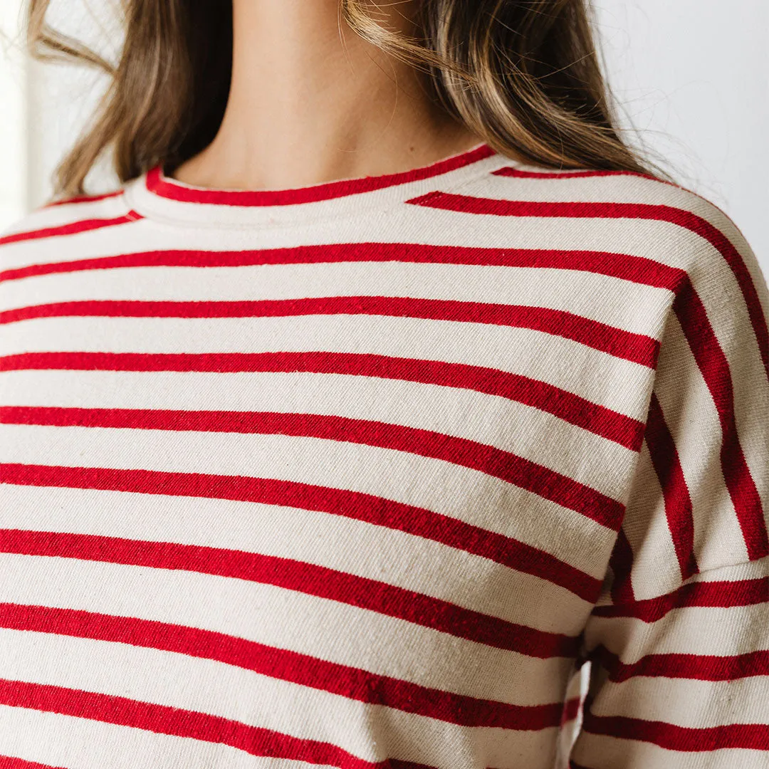 Crimson Striped Sweater