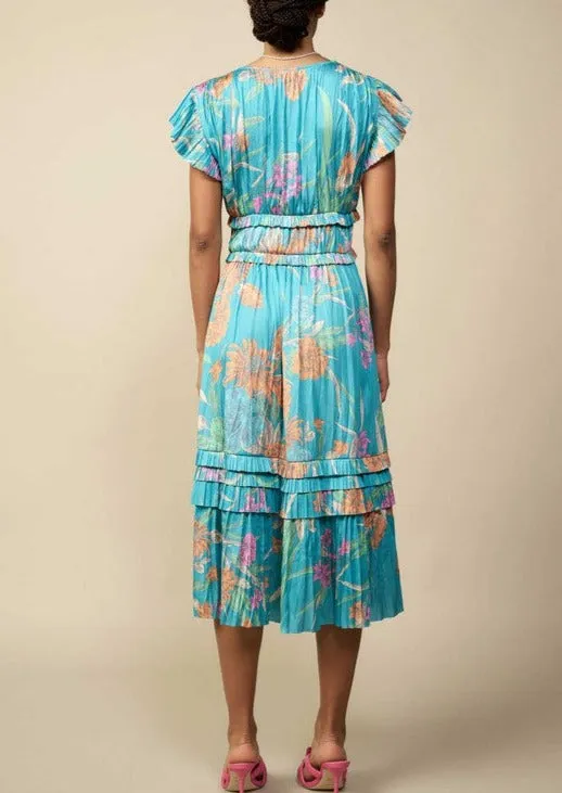 Current Air Sereia Botanical Motif Midi Dress ~FINAL SALE