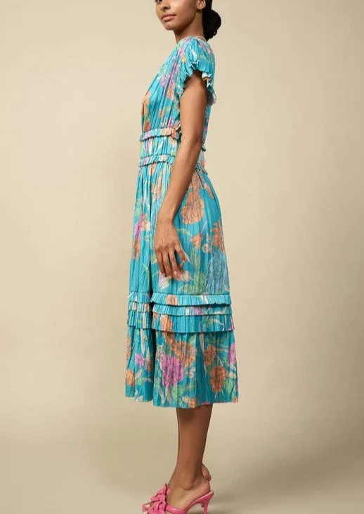 Current Air Sereia Botanical Motif Midi Dress ~FINAL SALE