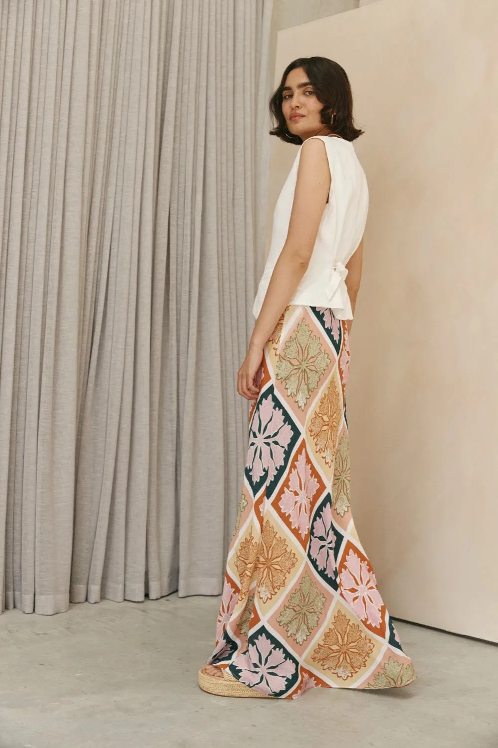 Del Core Bias Cut Maxi Skirt Sunnei