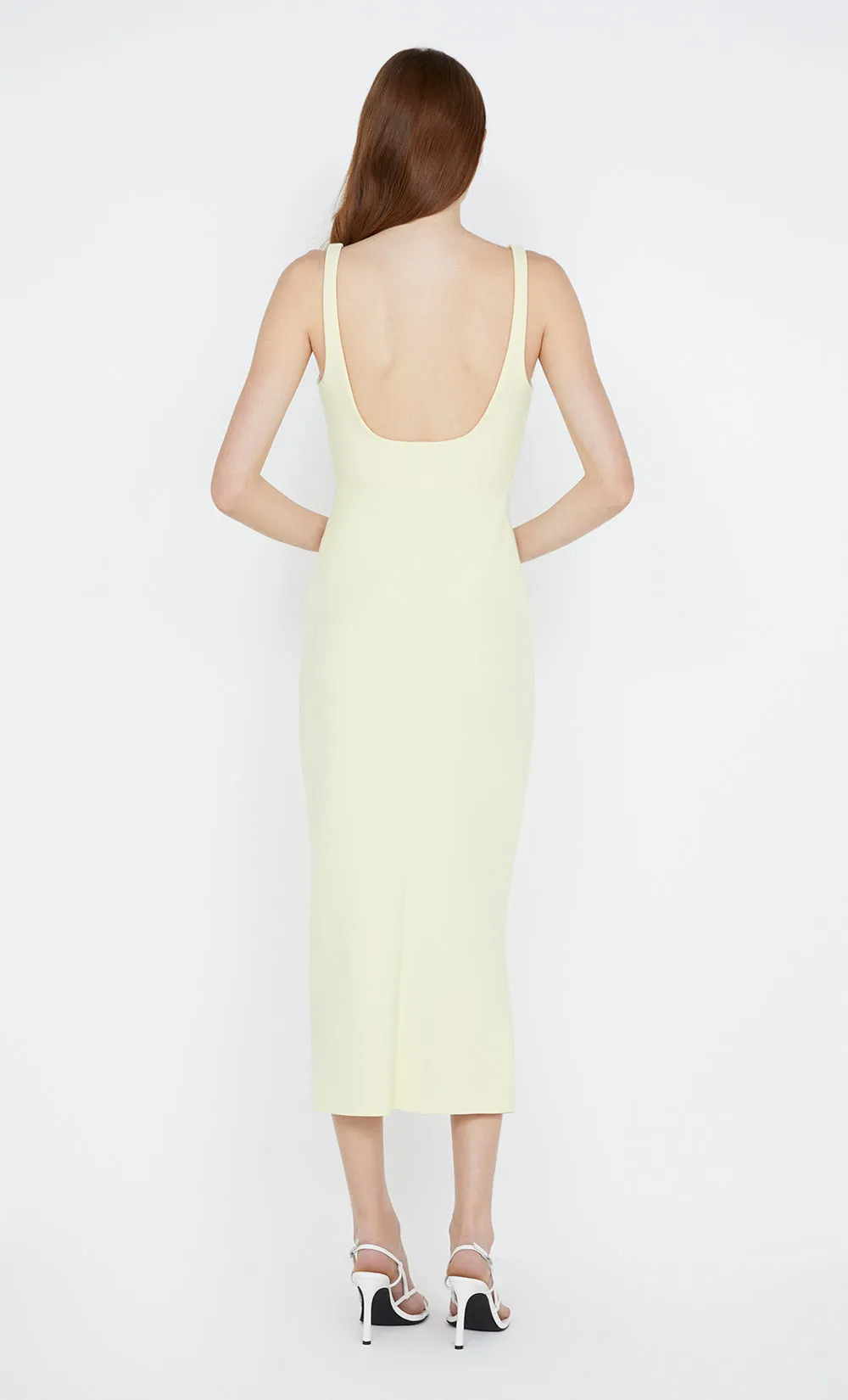 KARINA TUCK MIDI DRESS - LEMON