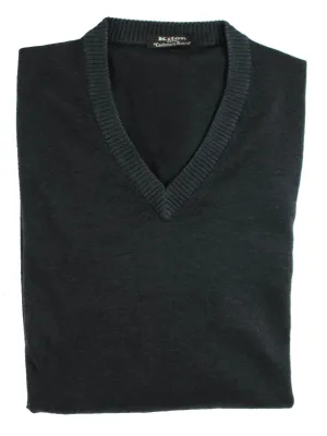 Kiton Cashmere V-Neck Sweater Midnight Blue V-Neck XS / 46 SALE