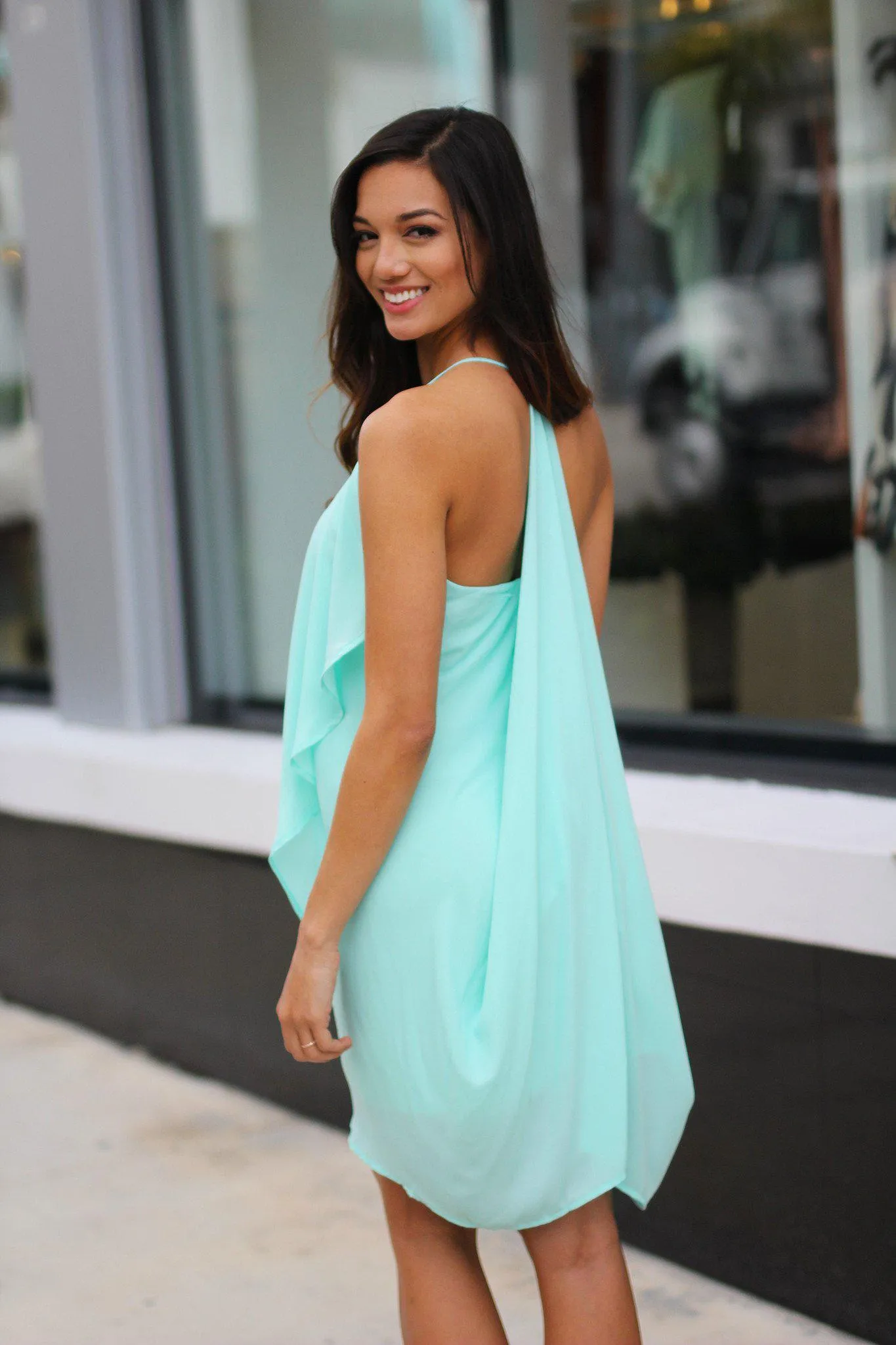 Layered Mint Short Dress