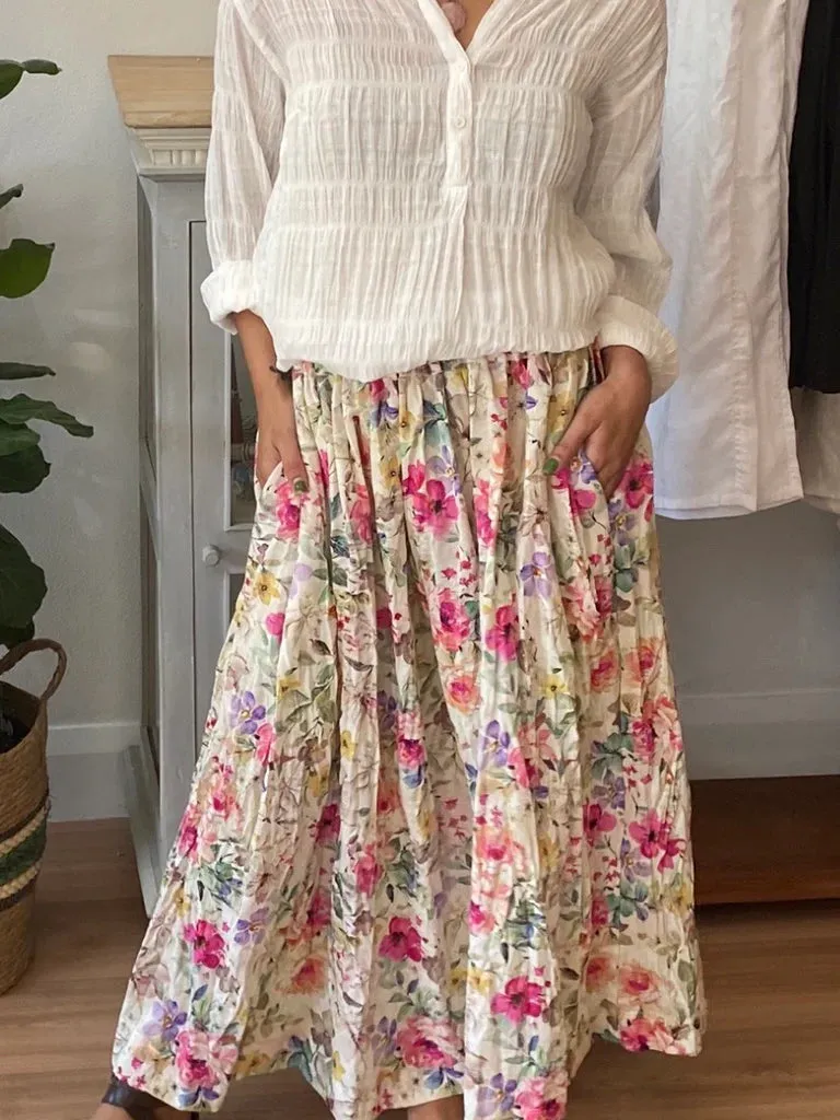 Layla Maxi Skirt in Vintage Garden