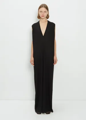 Light Cashmere Long V Dress