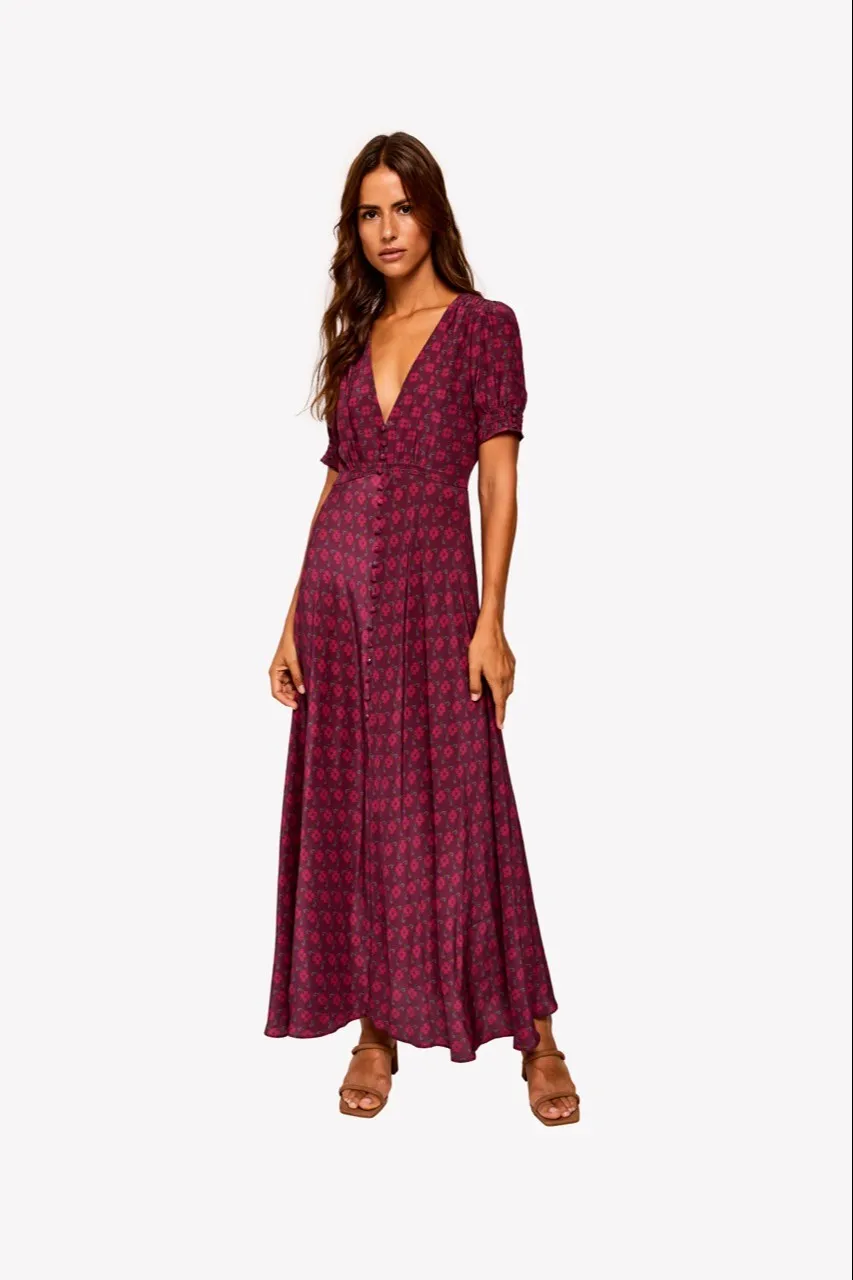 LOULOU DAMOUR Women's Priscila Faro Print Midi Dress