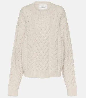 Marant Etoile jake cable knit sweater, white