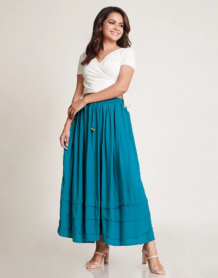 Maxi Skirt with Pleated Hem