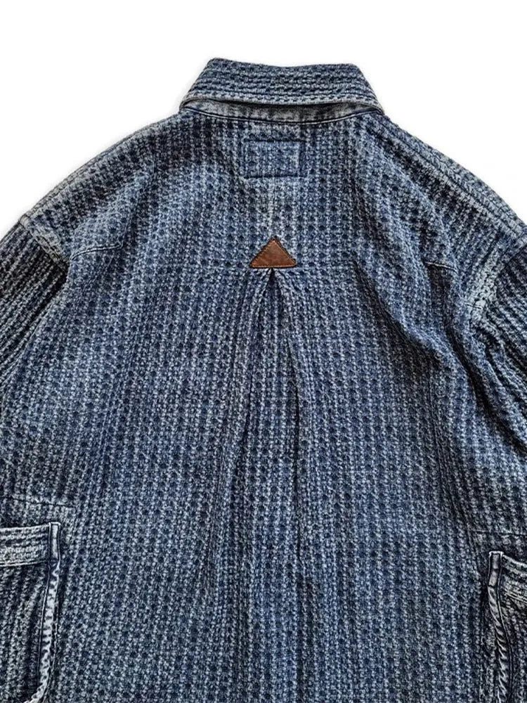 Men's Washed Sashiko Shirt Jacket