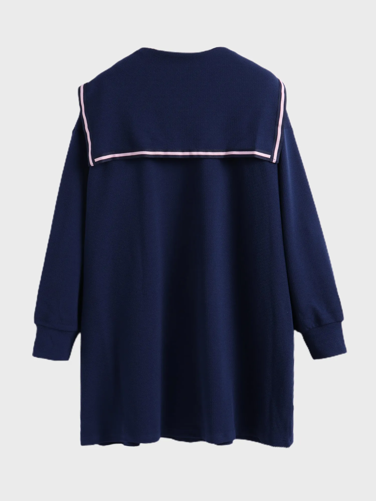 Midsize Navy Style Casual Jacket Dress