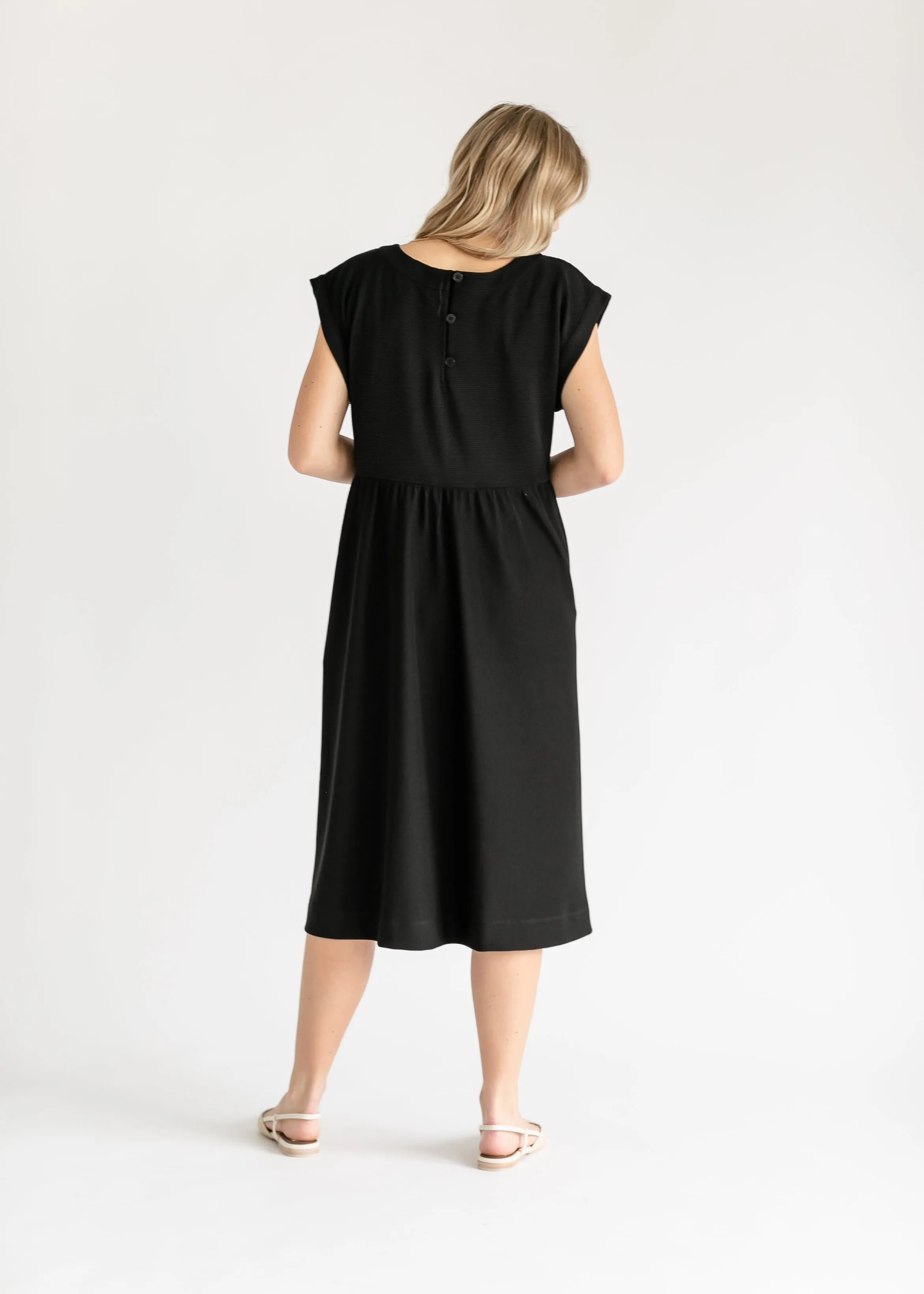 Olivia A-line Solid Midi Dress - FINAL SALE