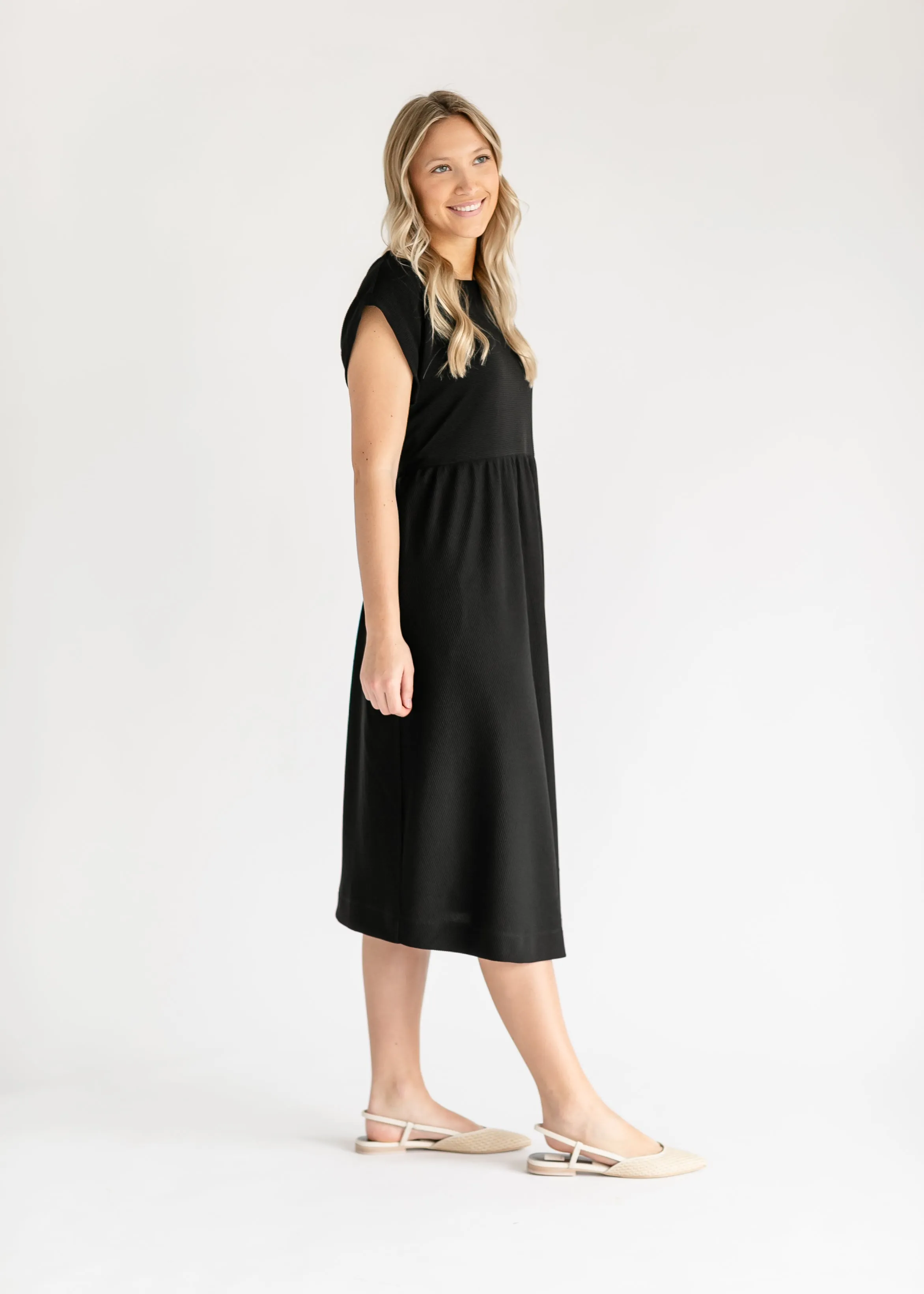 Olivia A-line Solid Midi Dress - FINAL SALE