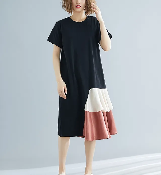 Patchwrok Dresses Loose Summer Dresses Casual Women Dresses ZRL97213