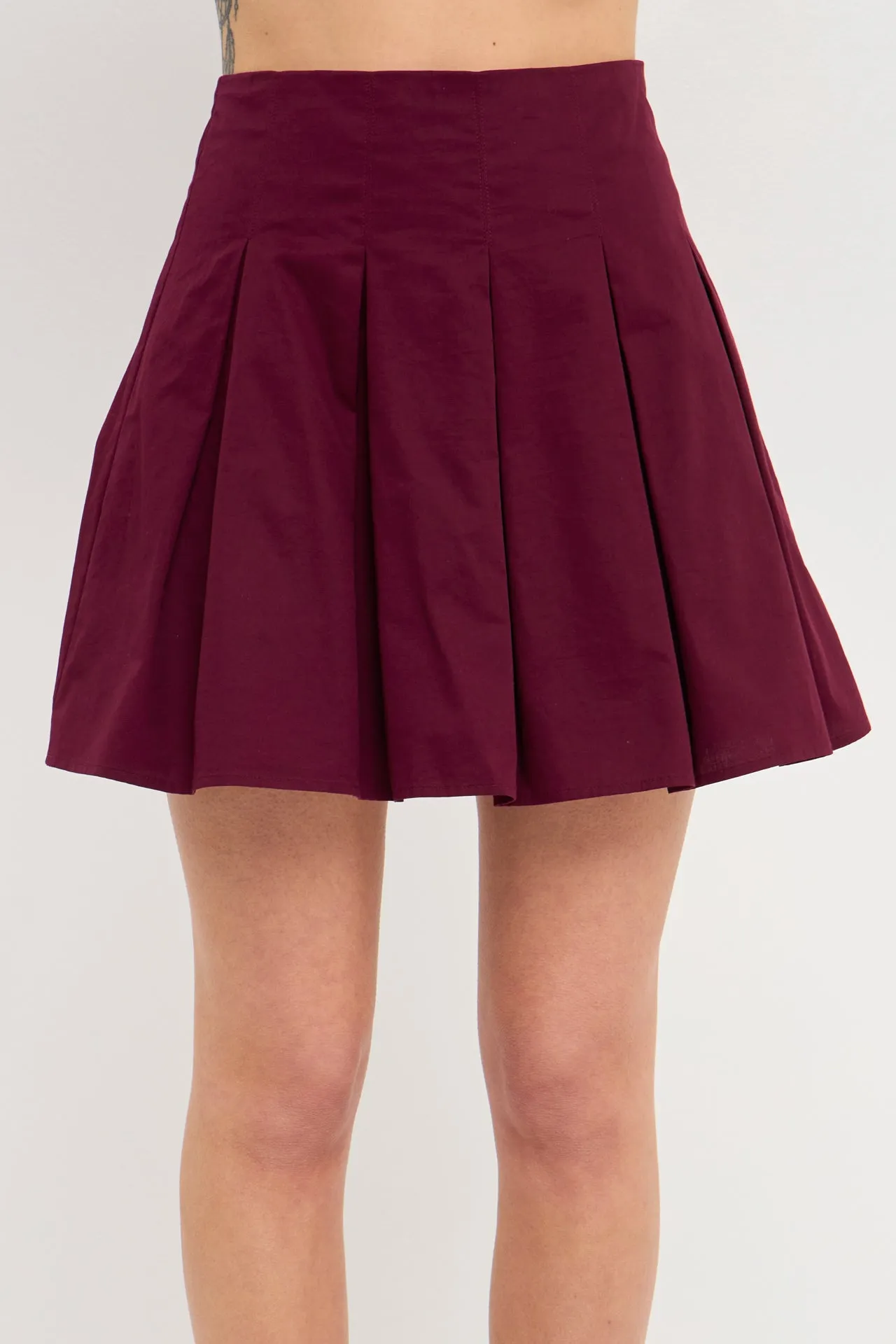 Pleated Waist Mini Skirt