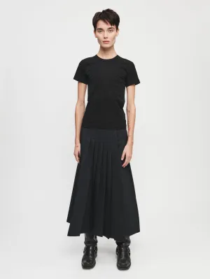 Pleated Wrap Skirt in Black