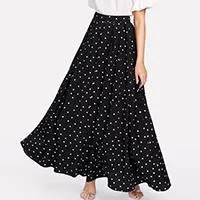 Polka Dot Swing Maxi Skirt for Women