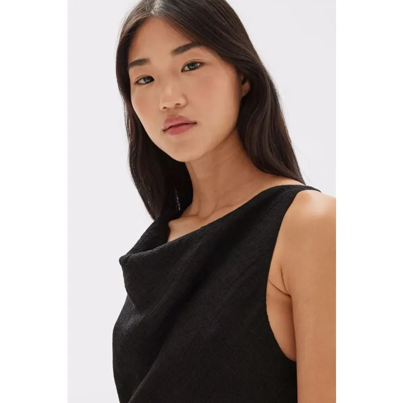 Reign Textured Midi Dress | Black