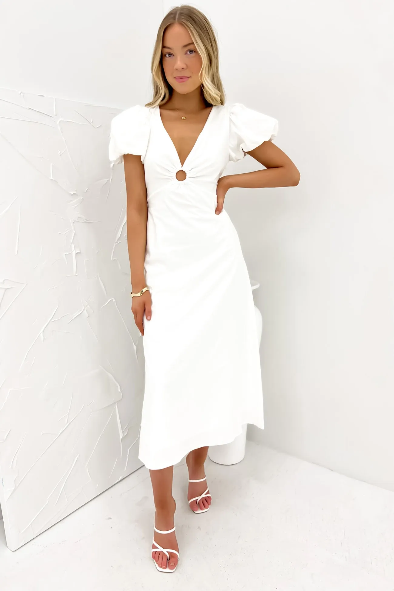 Robbie Midi Dress White