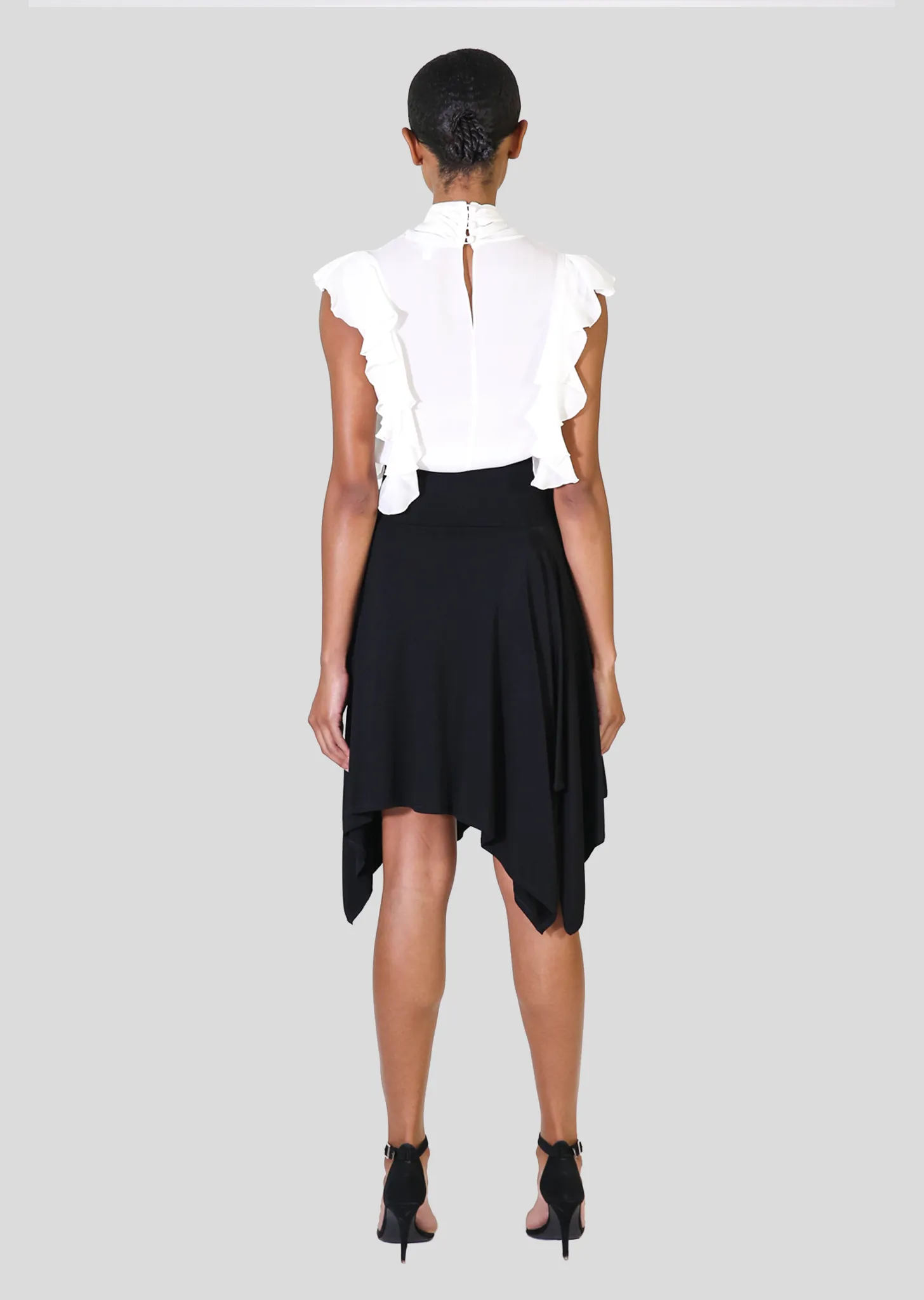 Rose - Asymmetrical Pointed and Pleated Skirt