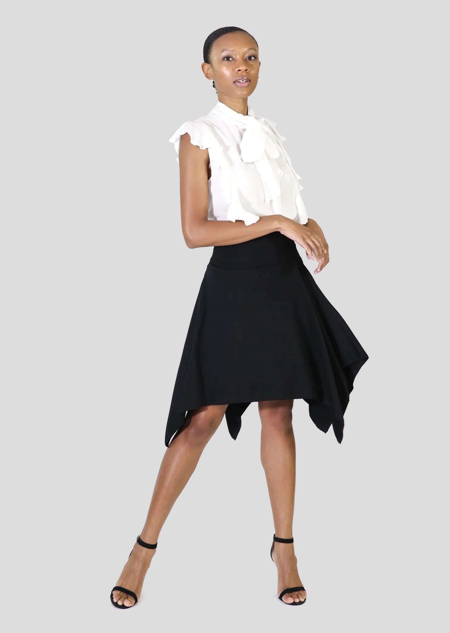 Rose - Asymmetrical Pointed and Pleated Skirt