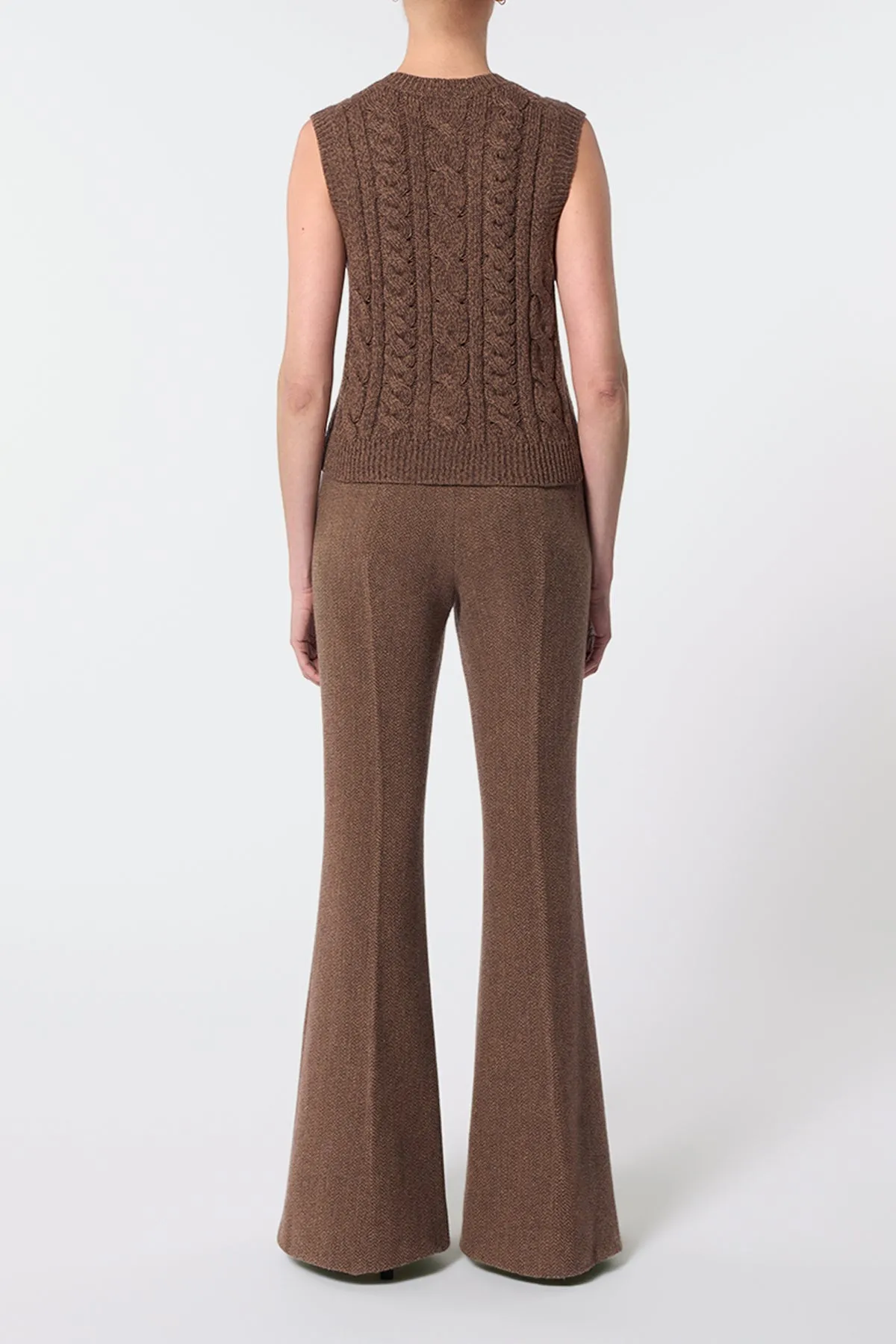 Selsey Knit Top in Chocolate Multi Cashmere