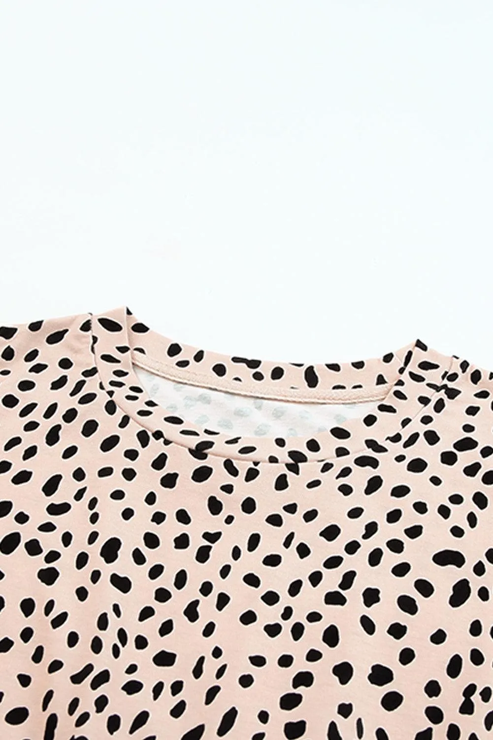 Short Sleeve Leopard Printed Summer Tunic T-shirt Dress