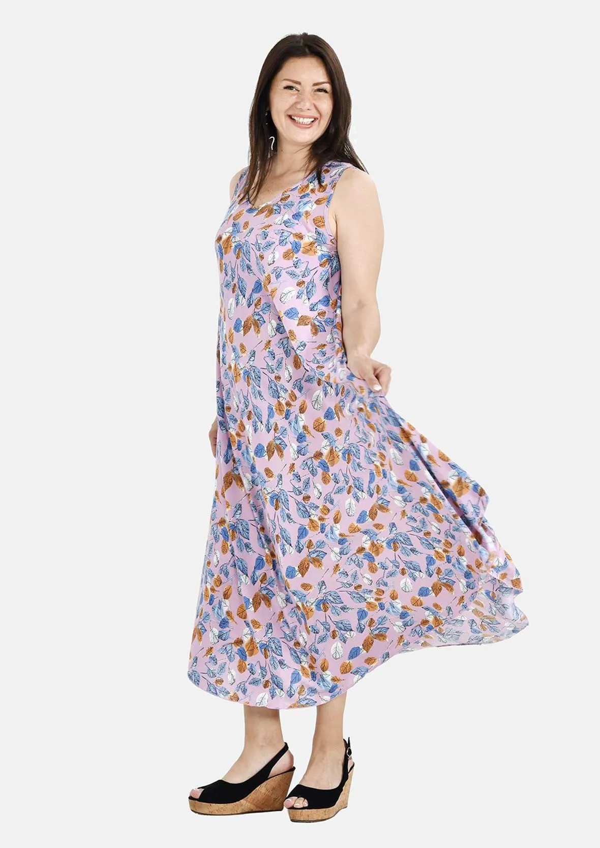 Sleeveless Maxi Umbrella Dress