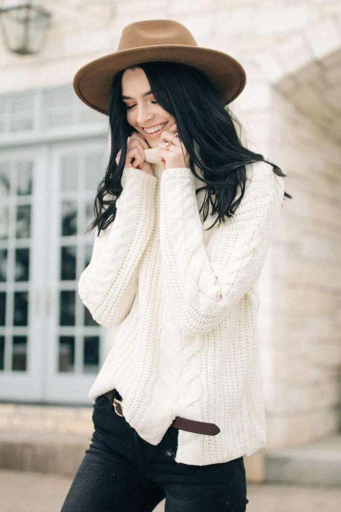 Softly Structured Cable Knit Sweater