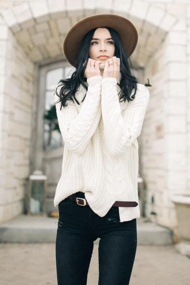 Softly Structured Cable Knit Sweater