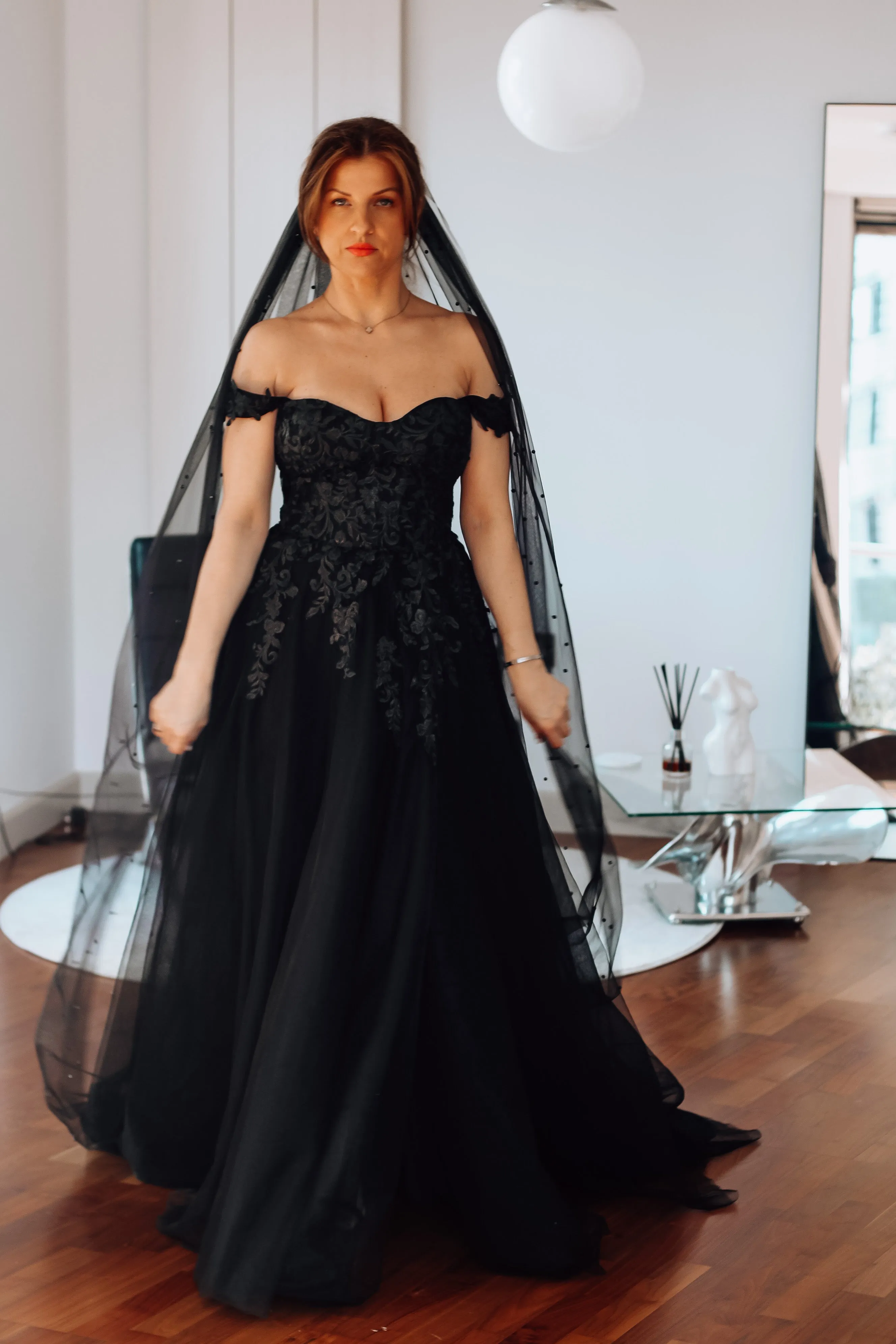 Try At Home -  Blake Black Boho Bridal Gown