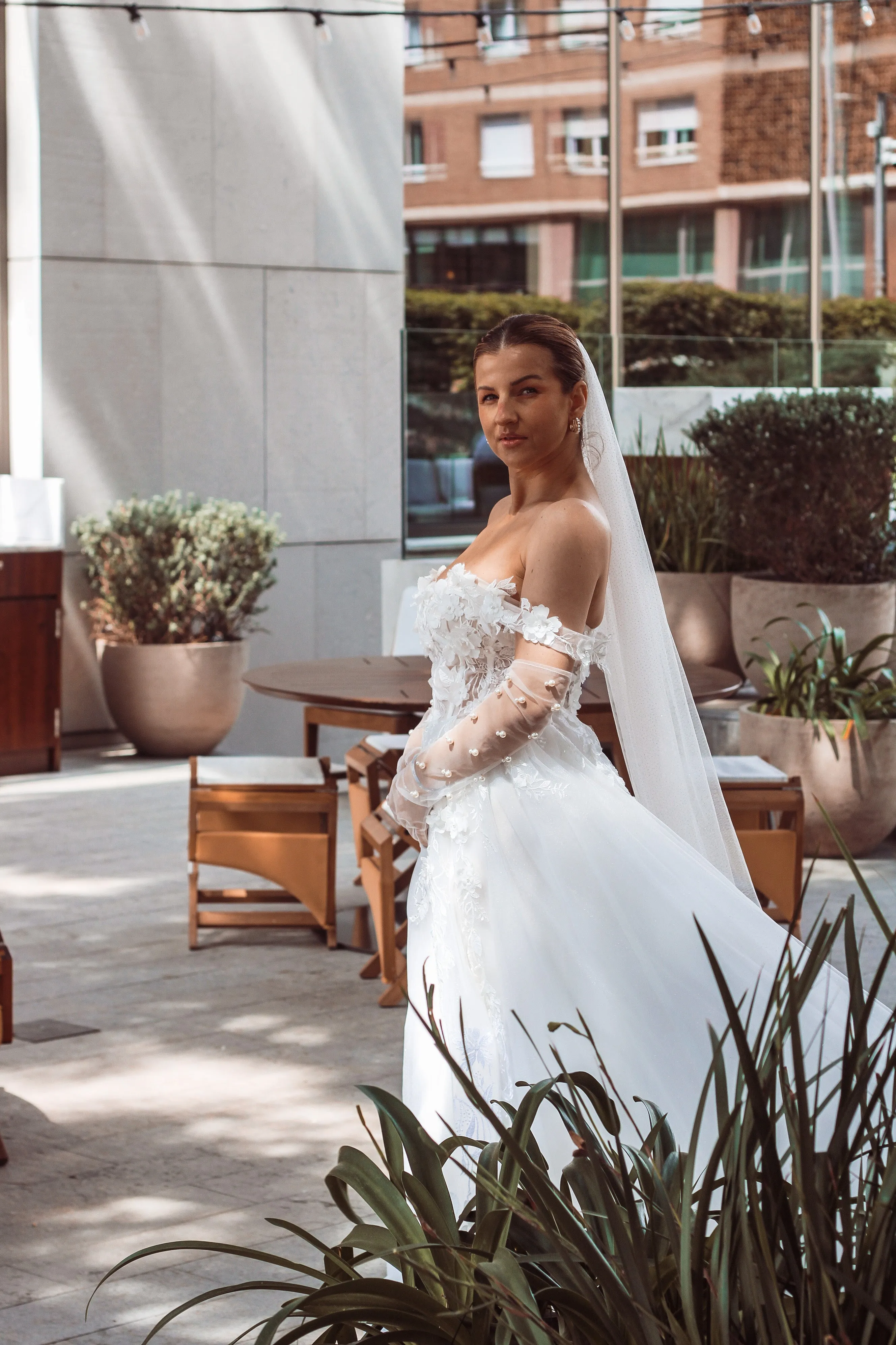 Try At Home - Sofia Off Shoulder  Wedding Dress