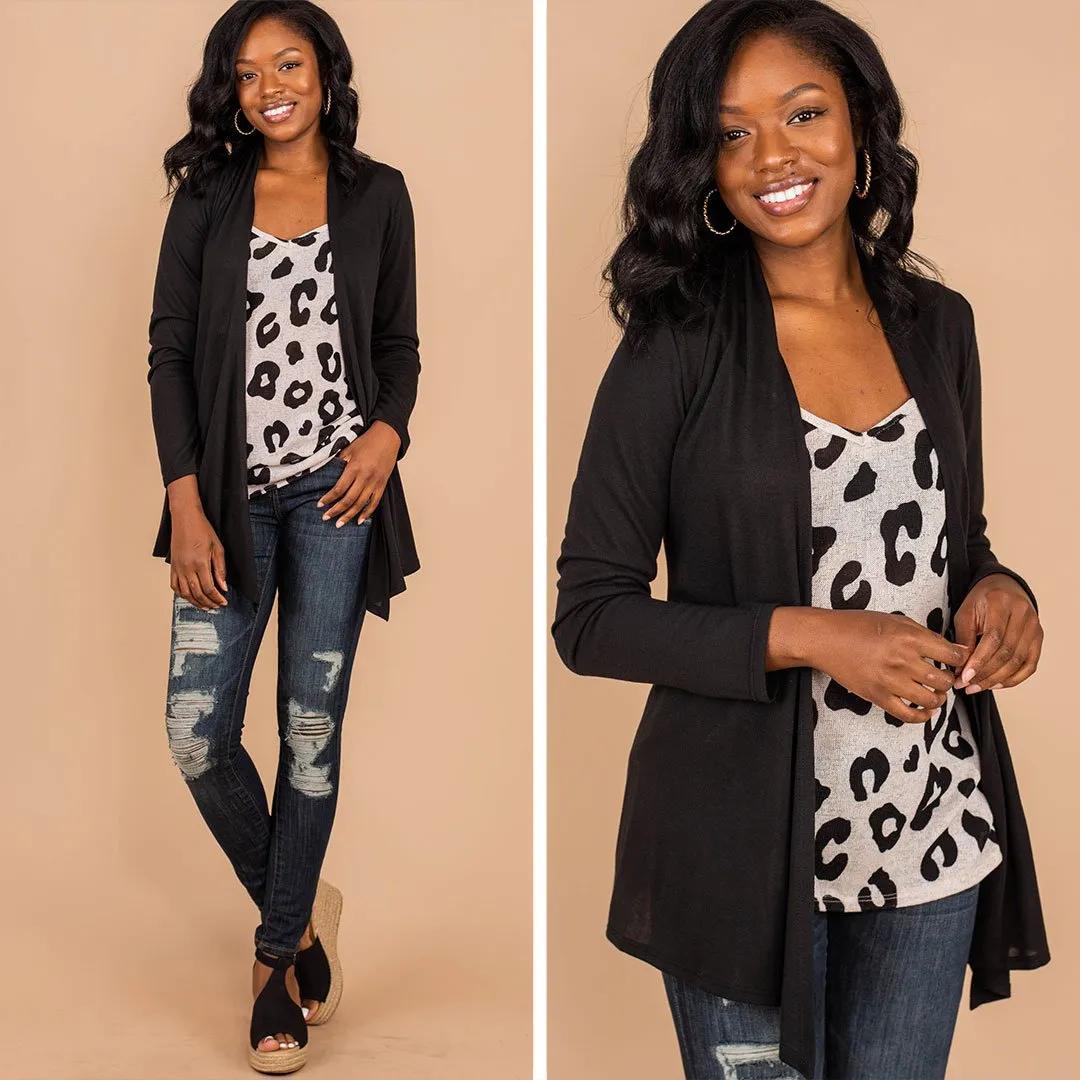 Undeniable Black Classic Cardigan