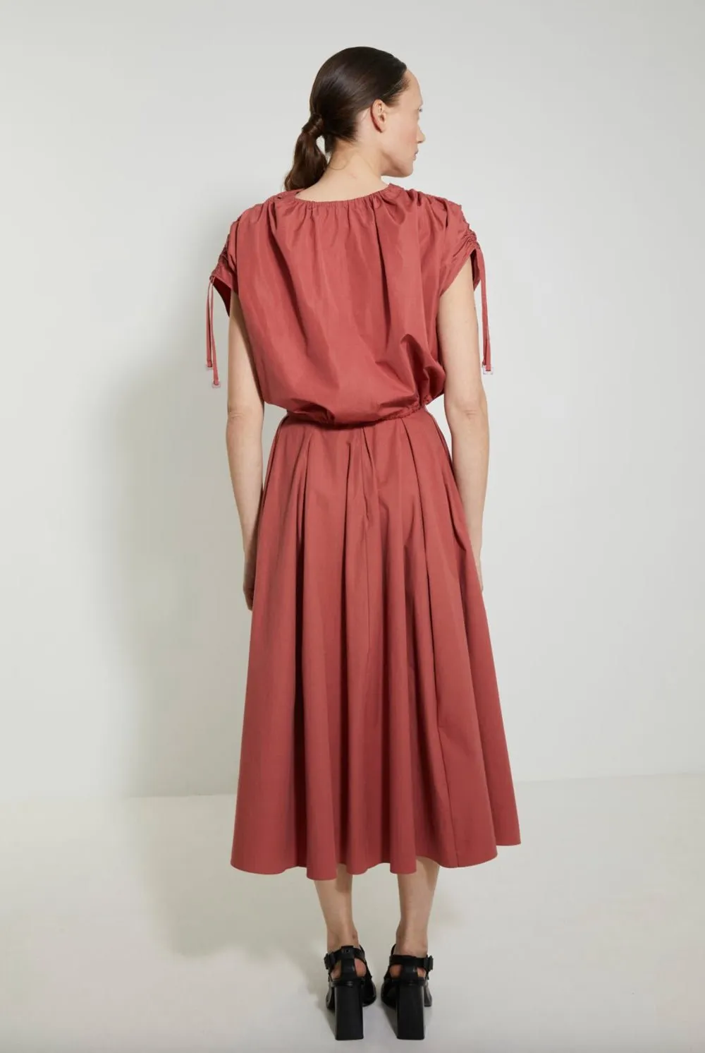 VERONIQUE LEROY - Cotton Poplin Pleated Circle Skirt in Canyon